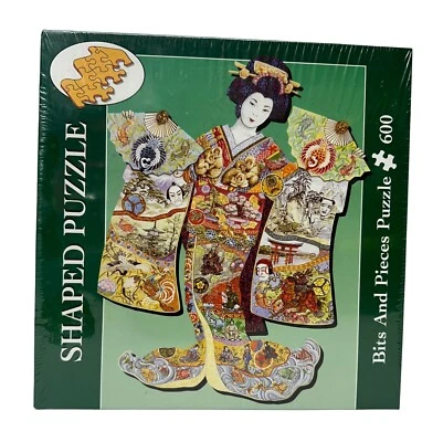 "Geisha" Puzzle Bits and Pieces 600 Piece Shaped 2003 Sealed 20x27” Jigsaw - Image 1 of 4