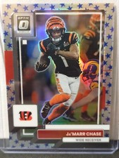2022 Donruss Optic Football Ja'Marr Chase Blue Stars Prizm Card #41