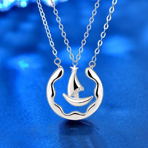 VETEMENTS Collana Coppia Zirconi Haven Argento Sterling S925 Regalo San Valentino