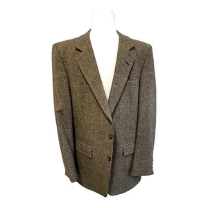 Christian Dior - Men's Brown Plaid Wool Blazer -Size 40R- Great Condition - Picture 1 of 16