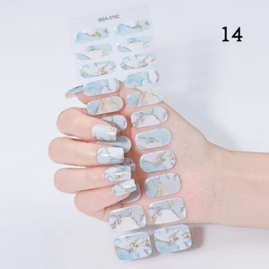 1 hoja 22 puntas tiras de gel para uñas semicuradas cubierta completa pegatinas sin necesidad UV LED cojo - Imagen 1 de 34