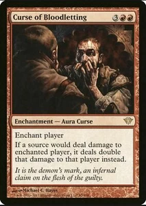 CURSE OF BLOODLETTING - MTG Dark Ascension Rare Enchantment Aura Curse - Bild 1 von 1