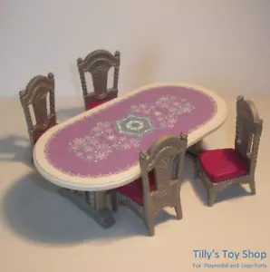 Playmobil    Palace Furniture - Lilac Banqueting / Dining Table & Chairs -   NEW - Picture 1 of 1