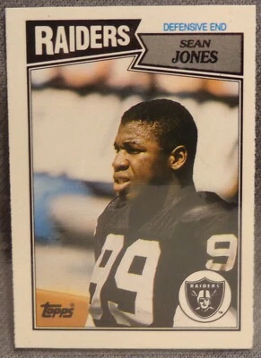 1987 Topps UK Football Card Sean Jones - Raiders - Northeastern Alumni - NM - Image 1 of 2