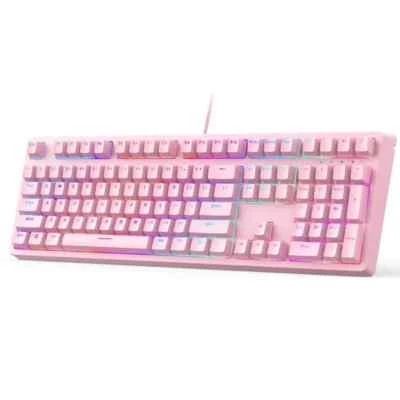 AUKEY Mechanical Gaming Keyboard 108KEY - Pink - Image 1 of 4