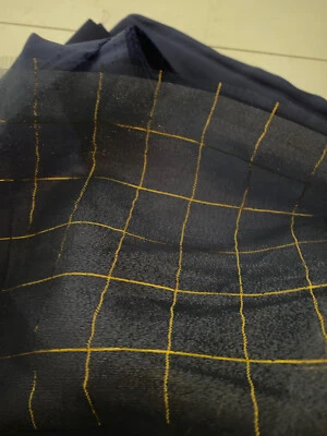 Deep rich plum with gold accent two fabrics-organza & sheer sew/quilt/craft  - Image 1 of 4