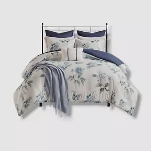 Madison Park Blue King/Cal King 7-Piece Printed Seersucker Comforter Set - Picture 1 of 3