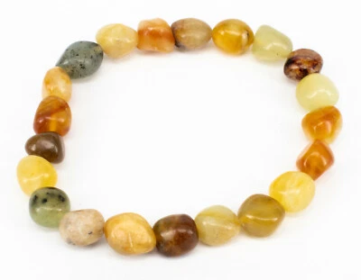 Xiuyan Jade Serpentin Nuggetarmband | Edelstein Armband elastisch 19cm | Xiu - Bild 1 von 4