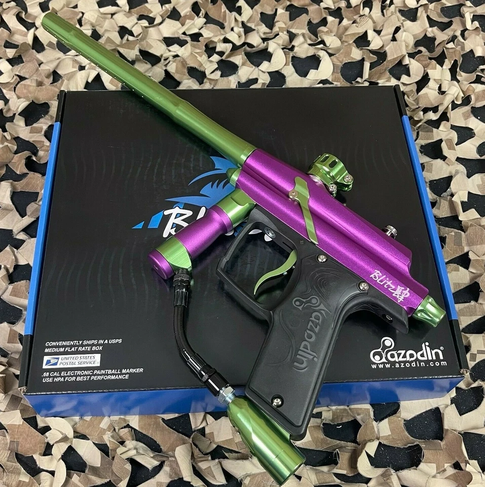 HK ARMY NEW Azodin Blitz 4 Paintball Gun - Dust Purple/Polished Green