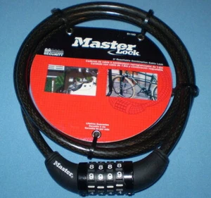 Master Lock 8119D 8119DPF 5' Braided Steel 3/8" Cable Combination Bike Lock NEW - Picture 1 of 4