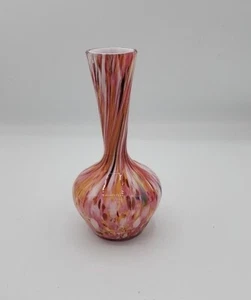 Jarrón botella Jeanne de vidrio de fin de día Corning Glass varios colores arremolinados - Imagen 1 de 5