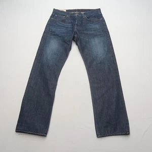 Pantalones de mezclilla relajados de pierna recta marca J para hombre talla 32 botón lavado oscuro mosca EE. UU. - Imagen 1 de 11
