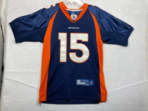 Tim Tebow # 15 NFL On Field Jersey Men’s Large Reebok Stitched Denver Broncos Cover