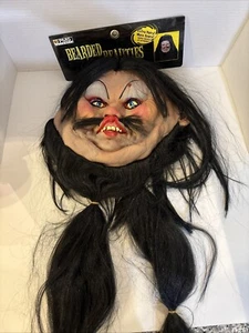 Bellezas barbudas Halloween máscara papel mágico trans SheMale cabello espeluznante de colección - Imagen 1 de 7