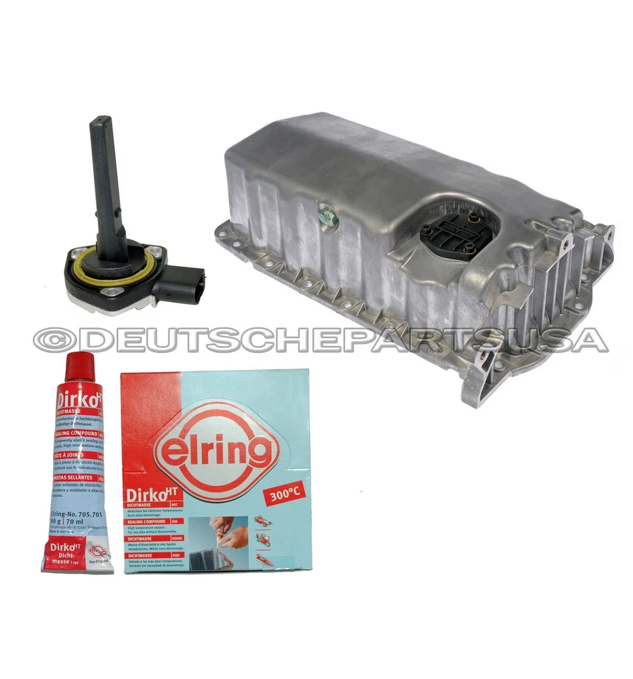 Cacerola de aceite del motor VW Beetle Golf Jetta 2.0 1.9 TDI + sensor de nivel de aceite + tubo sellador Foto 1 de 1