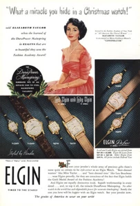 1949 Elgin Watch: Christmas Elizabeth Taylor Vintage Print Ad - Picture 1 of 1