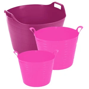 20L + 40L + 75L Flexi Tub Garden Storage Bucket Builder Feeder Pink Trugs - UK - Picture 1 of 18