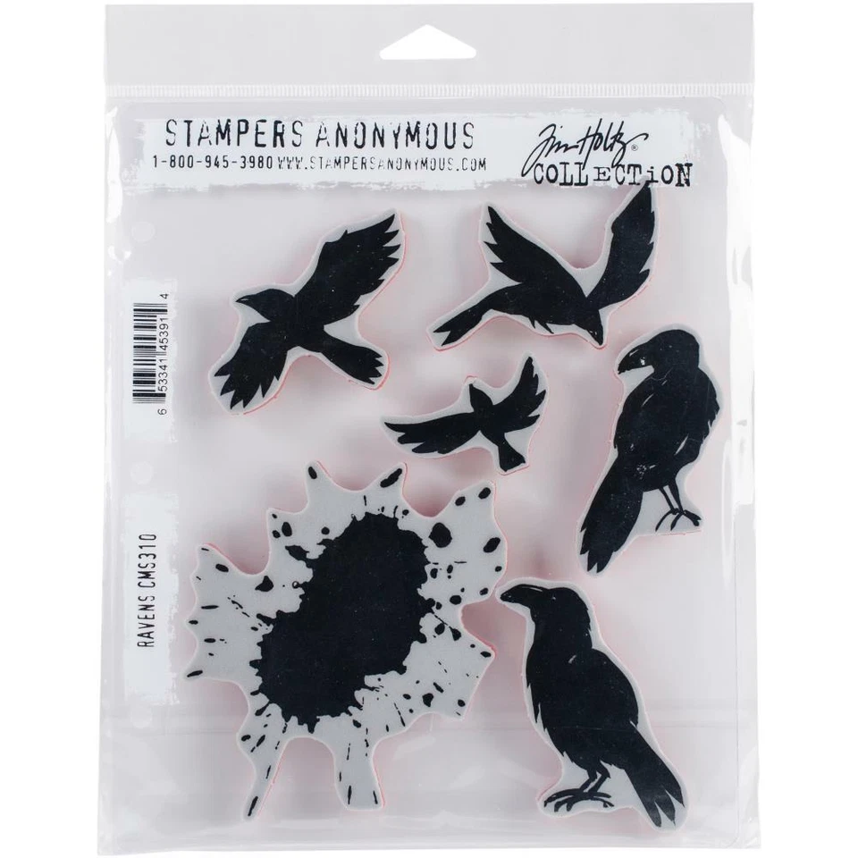 Conjunto de carimbos de borracha Tim Holtz Stampers anonymous "RAVENS" - Imagem 1 de 1