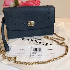 Coach Umhängetasche Kette mit Lacknieten (F39175) IM/Denim - Bild 1 von 8