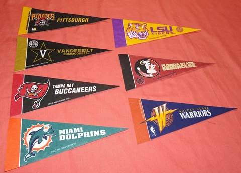 NEW = YOU PICK 1 TEAM = Mini Pennant Flag 9” X 4” = NFL NCAA FOOTBALL = by RICO Cover