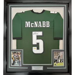FRAMED Autographed/Signed DONOVAN MCNABB 33x42 Philadelphia Green Jersey BAS COA - Picture 1 of 2