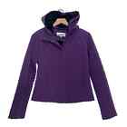 Calvin Klein Purple Quilted Removable Hood Full Zip Winter Coat Size Small