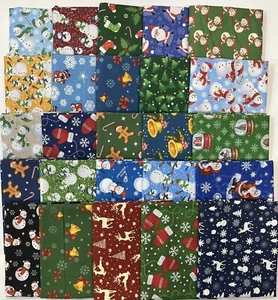 Christmas Holiday ~ 25 Fat Quarter Bundle ~ Winter, Santa, Snowman (#2) - Picture 1 of 6
