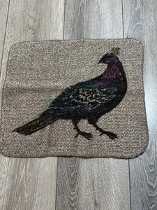 Toalla toalla vintage Martex Perry Ellis marrón pájaros codorniz faisán 13x12 EE. UU. - Imagen 1 de 7