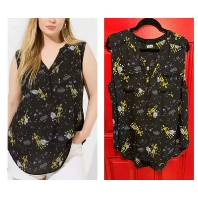 Regata Torrid 00 (tamanho 10) Star Wars Droids R2D2 C3PO Galaxy Georgette Harper  - Imagem 1 de 4