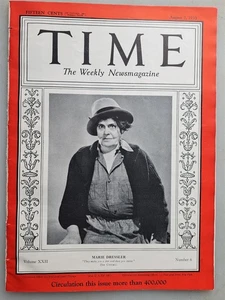 Time Magazine August 7, 1933 Issue - Actress Marie Dressler - Picture 1 of 2