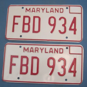 1976 Maryland Nummernschilder passendes Paar top - Bild 1 von 1