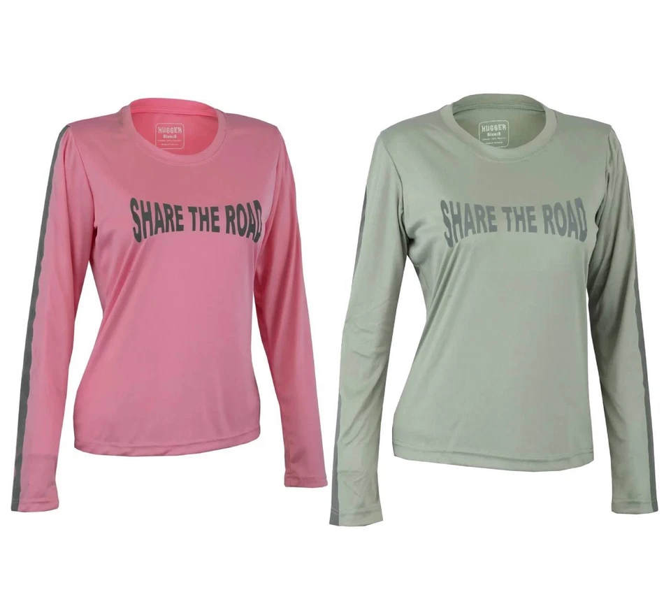 Ladies Visible Dri Fit Polyester Shirt for Motorcycle Riding, Running, Cycling - Image 1 of 4