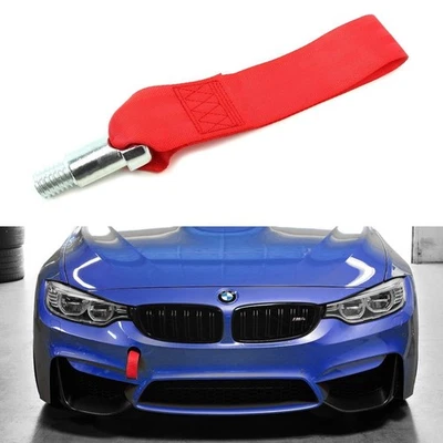 (1) Red High Strength Racing Tow Hook Strap Set For New BMW Fxx 1 2 3 4 5 Series - Image 1 of 4