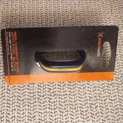 REEMPLAZO Fitbit Flex 2 Banda Azul Y Amarillo con Hebilla de Acero Plateado Foto 1 de 3