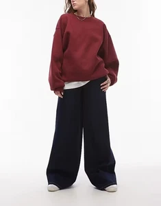 Mango Dark Blue Size 0 Emilia Relaxed Wide Leg High Waist Jean NWT 560 - Picture 1 of 5