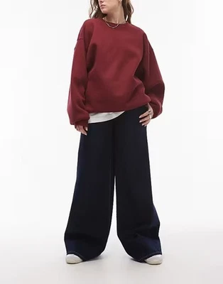 Jean Mango Azul Oscuro Talla 0 Emilia Relajado Pierna Ancha Cintura Alta Nuevo con Etiquetas 560 Foto 1 de 4