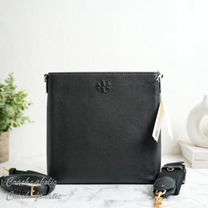Bandolera de cuero negra Tory Burch Thea Swingpack nueva con etiquetas - Imagen 1 de 11