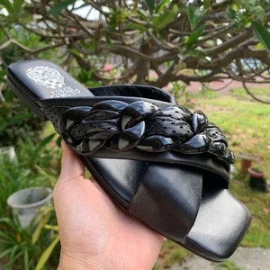 VINCE CAMUTO Cushioned Slide Mule Sandals 'Azori' Black 6.5 M US 37 EU - Picture 1 of 5