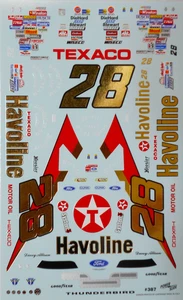 POWERSLIDE 387 #28 HAVOLINE NASCAR 1989 FORD DAVEY ALLISON 1/24 DECAL - Picture 1 of 7