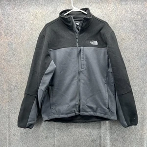 The North Face Jacket Men Medium Black Gray Full Zip Nylon Denali Waterproof - Picture 1 of 12