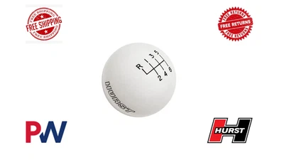 Hurst Gloss White 6 Speed Upper Manual Shifter Ball Knob For 16 - 24 Mustang - Image 1 of 4