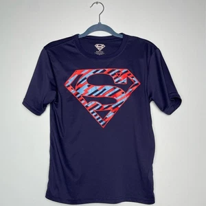 Superman Kids XL (14-16) Dark Blue T-Shirt – Classic Superman in Logo - Picture 1 of 7