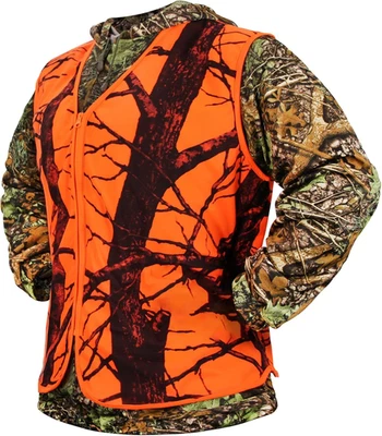 Lightweight Blaze Orange Camo Hunting Vest with Zipper Closure - Image 1 of 4