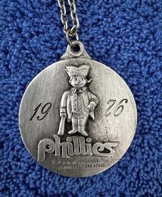 Philadelphia Phillies 1976 Vintage Medallion Necklace Pendant Names Engraved - Image 1 of 3