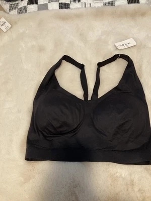 Bralette trasero Soma Enbliss Racer nuevo con etiquetas, negro, talla L, venta al por menor $46 Foto 1 de 4