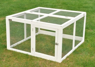 NANOOK Anbau Freigehege Freilauf Hasenstall KaninchenstallJumbo weiss - 96x100x55 cm