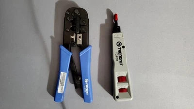 TRENDnet Punch Down Tool w/ 110 and Krone Blade & Crimping Tool RJ-11/RJ-45... - Image 1 of 2