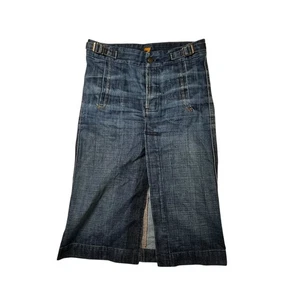 7 For All Mankind Colette Denim Skirt with Front Slit Size 24 - Picture 1 of 8
