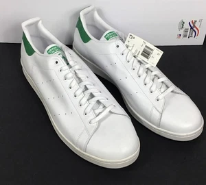 Adidas Men's Size 21 Sneakers Stan Smith White Green M20324 Shoes - Picture 1 of 8