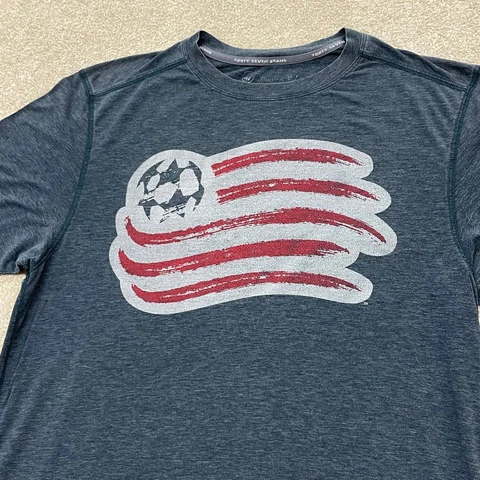 New England Revolution Shirt Men Large Adult Gray MLS Soccer Team 47 Brand Retro Cover
